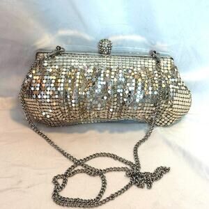 Kate Landry Gold Metal Mesh Evening Bag Clutch Formal Prom Wedding